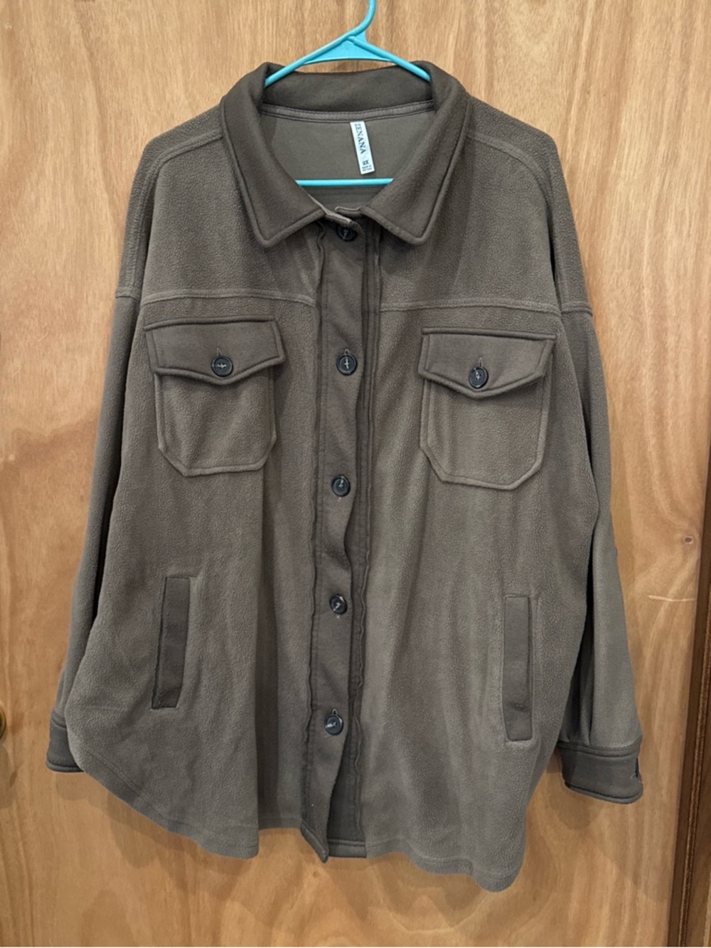 Brown fleece button down